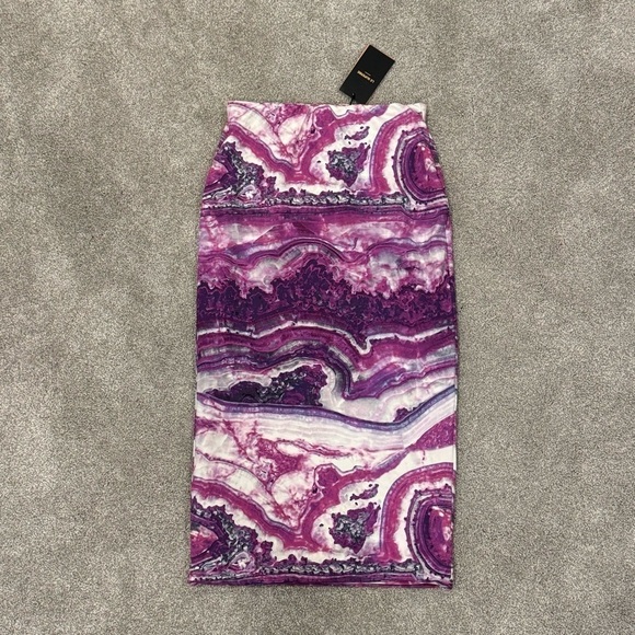 Le Superbe Two Timer Reversible MIDI Skirt Tie Dye & Amethyst Size Small NWT - Picture 2 of 10